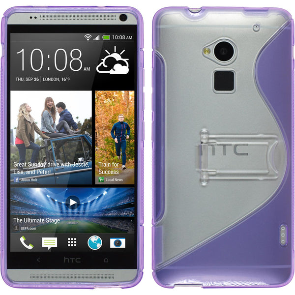 PhoneNatic Case kompatibel mit HTC One Max - lila Silikon Hülle  + 2 Schutzfolien