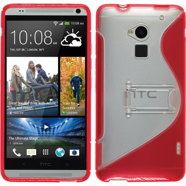PhoneNatic Case kompatibel mit HTC One Max - rot Silikon Hülle  + 2 Schutzfolien