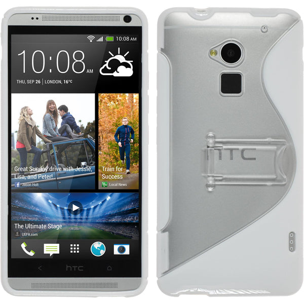 PhoneNatic Case kompatibel mit HTC One Max - weiﬂ Silikon Hülle  + 2 Schutzfolien