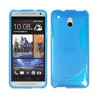 PhoneNatic Case kompatibel mit HTC One Mini - blau Silikon Hülle S-Style + 2 Schutzfolien