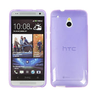 PhoneNatic Case kompatibel mit HTC One Mini - lila Silikon Hülle X-Style + 2 Schutzfolien