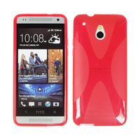 PhoneNatic Case kompatibel mit HTC One Mini - rot Silikon Hülle X-Style + 2 Schutzfolien