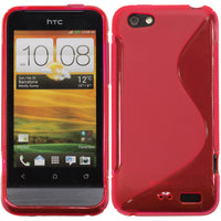 PhoneNatic Case kompatibel mit HTC One V - pink Silikon Hülle S-Style + 2 Schutzfolien