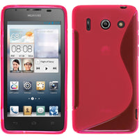 PhoneNatic Case kompatibel mit Huawei Ascend G510 - pink Silikon Hülle S-Style + 2 Schutzfolien