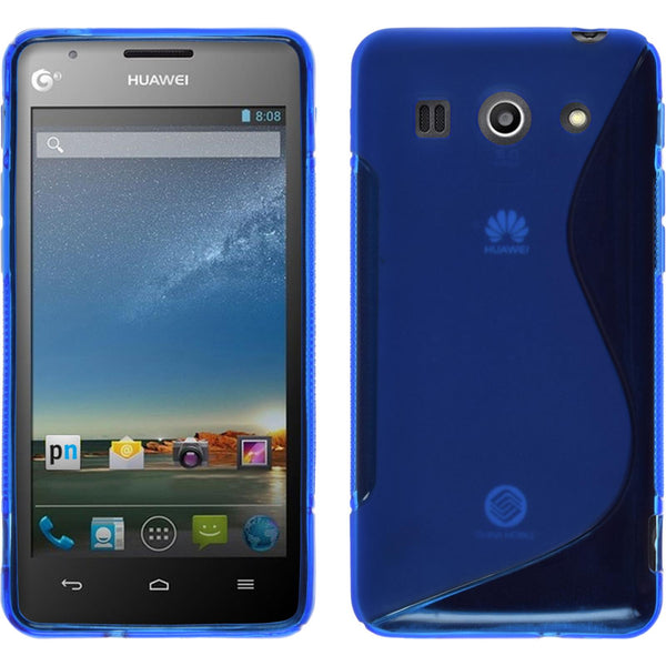 PhoneNatic Case kompatibel mit Huawei Ascend G520 - blau Silikon Hülle S-Style Cover