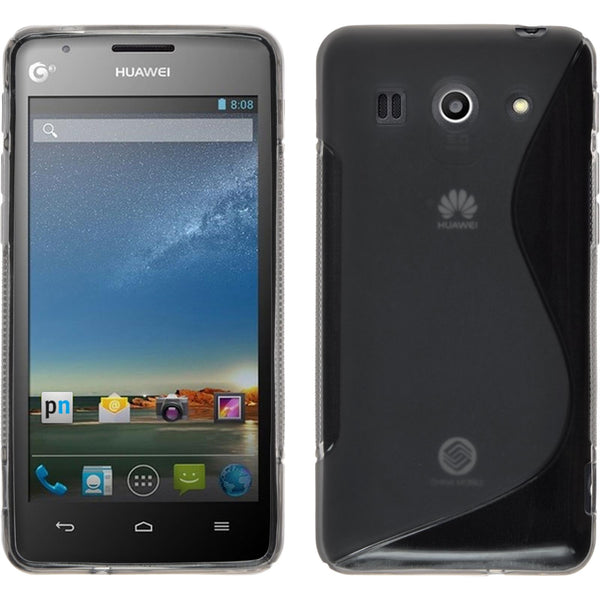 PhoneNatic Case kompatibel mit Huawei Ascend G520 - grau Silikon Hülle S-Style Cover