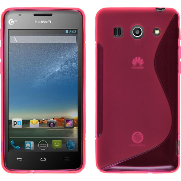 PhoneNatic Case kompatibel mit Huawei Ascend G520 - pink Silikon Hülle S-Style Cover