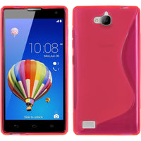 PhoneNatic Case kompatibel mit Huawei Honor 3C - pink Silikon Hülle S-Style + 2 Schutzfolien