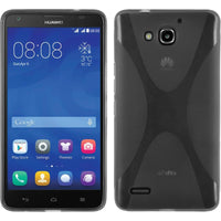 PhoneNatic Case kompatibel mit Huawei Honor 3X G750 - grau Silikon Hülle X-Style + 2 Schutzfolien
