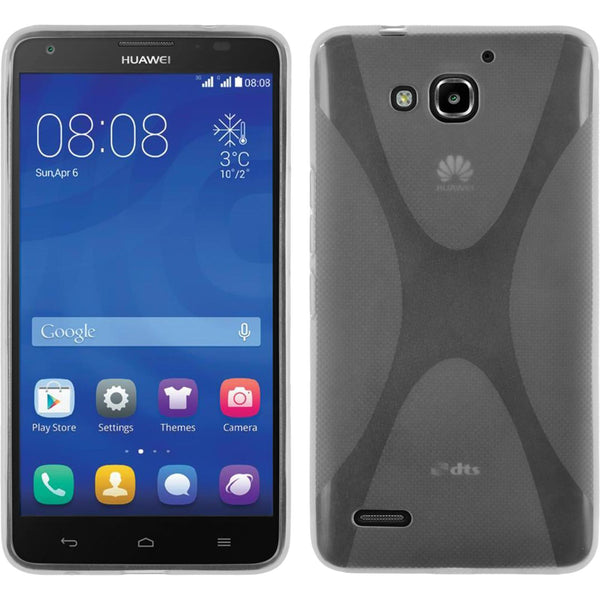 PhoneNatic Case kompatibel mit Huawei Honor 3X G750 - clear Silikon Hülle X-Style + 2 Schutzfolien
