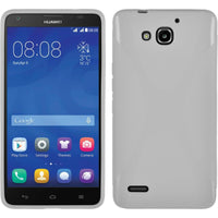 PhoneNatic Case kompatibel mit Huawei Honor 3X G750 - weiﬂ Silikon Hülle X-Style + 2 Schutzfolien