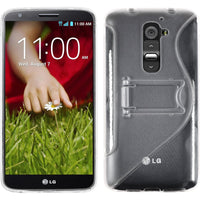 PhoneNatic Case kompatibel mit LG G2 - clear Silikon Hülle  + 2 Schutzfolien