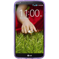 PhoneNatic Case kompatibel mit LG G2 - lila Silikon Hülle S-Style + 2 Schutzfolien