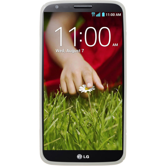 PhoneNatic Case kompatibel mit LG G2 - weiß Silikon Hülle S-Style + 2 Schutzfolien
