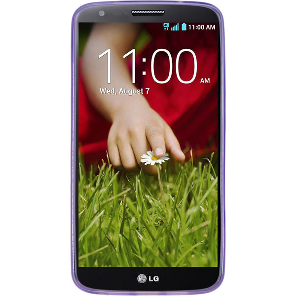 PhoneNatic Case kompatibel mit LG G2 - lila Silikon Hülle X-Style + 2 Schutzfolien