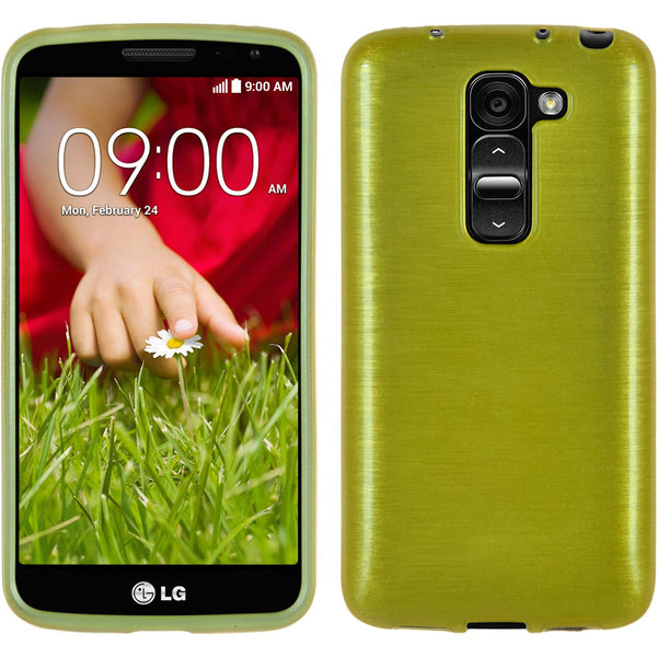 PhoneNatic Case kompatibel mit LG G2 mini - pastellgrün Silikon Hülle brushed + 2 Schutzfolien