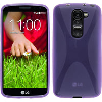 PhoneNatic Case kompatibel mit LG G2 mini - lila Silikon Hülle X-Style + 2 Schutzfolien