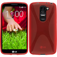 PhoneNatic Case kompatibel mit LG G2 mini - rot Silikon Hülle X-Style + 2 Schutzfolien