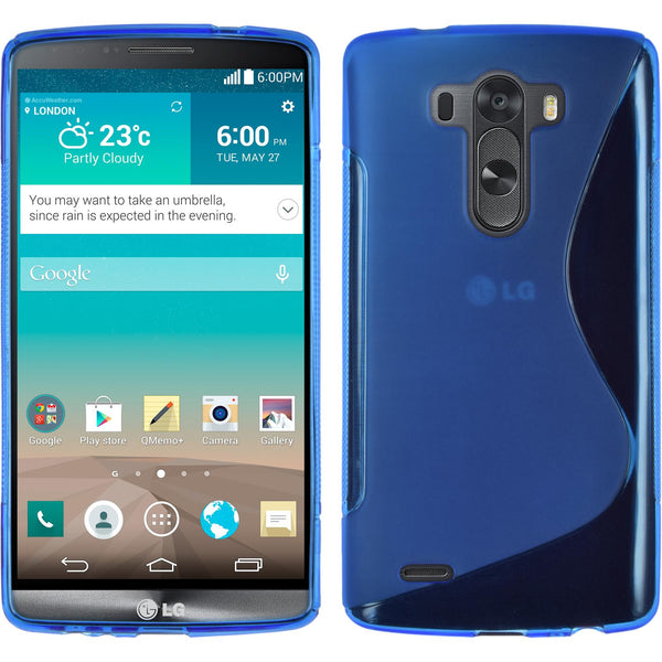 PhoneNatic Case kompatibel mit LG G3 - blau Silikon Hülle S-Style + 2 Schutzfolien