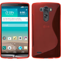 PhoneNatic Case kompatibel mit LG G3 - rot Silikon Hülle S-Style + 2 Schutzfolien