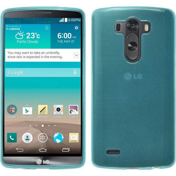 PhoneNatic Case kompatibel mit LG G3 - türkis Silikon Hülle transparent + 2 Schutzfolien
