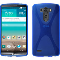 PhoneNatic Case kompatibel mit LG G3 - blau Silikon Hülle X-Style + 2 Schutzfolien