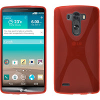 PhoneNatic Case kompatibel mit LG G3 - rot Silikon Hülle X-Style + 2 Schutzfolien