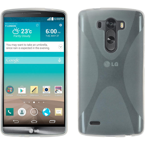 PhoneNatic Case kompatibel mit LG G3 - clear Silikon Hülle X-Style + 2 Schutzfolien