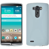 PhoneNatic Case kompatibel mit LG G3 - weiﬂ Silikon Hülle X-Style + 2 Schutzfolien