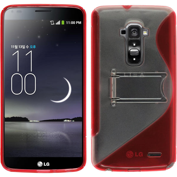 PhoneNatic Case kompatibel mit LG G Flex - rot Silikon Hülle  + 2 Schutzfolien