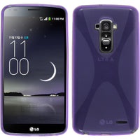 PhoneNatic Case kompatibel mit LG G Flex - lila Silikon Hülle X-Style + 2 Schutzfolien