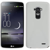 PhoneNatic Case kompatibel mit LG G Flex - weiß Silikon Hülle X-Style + 2 Schutzfolien