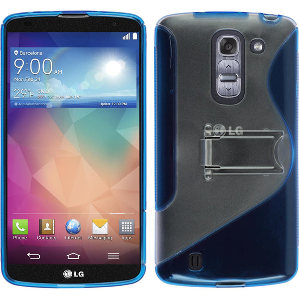 PhoneNatic Case kompatibel mit LG G Pro 2 - blau Silikon Hülle  + 2 Schutzfolien
