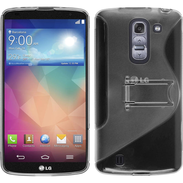 PhoneNatic Case kompatibel mit LG G Pro 2 - grau Silikon Hülle  + 2 Schutzfolien
