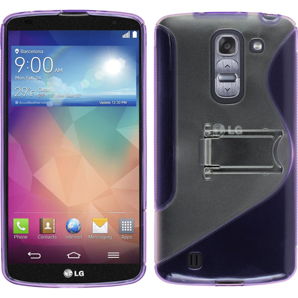 PhoneNatic Case kompatibel mit LG G Pro 2 - lila Silikon Hülle  + 2 Schutzfolien
