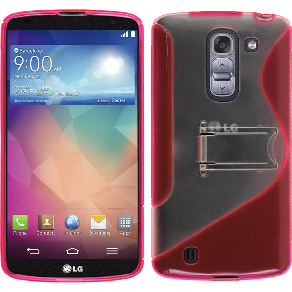 PhoneNatic Case kompatibel mit LG G Pro 2 - pink Silikon Hülle  + 2 Schutzfolien