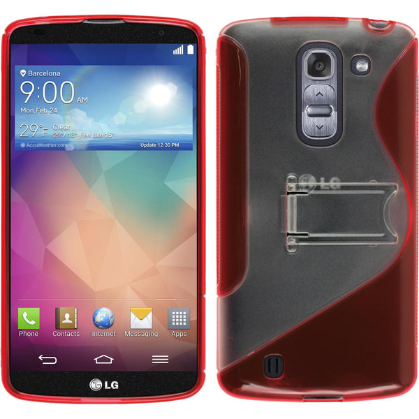 PhoneNatic Case kompatibel mit LG G Pro 2 - rot Silikon Hülle  + 2 Schutzfolien