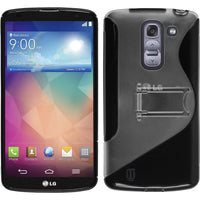 PhoneNatic Case kompatibel mit LG G Pro 2 - schwarz Silikon Hülle  + 2 Schutzfolien
