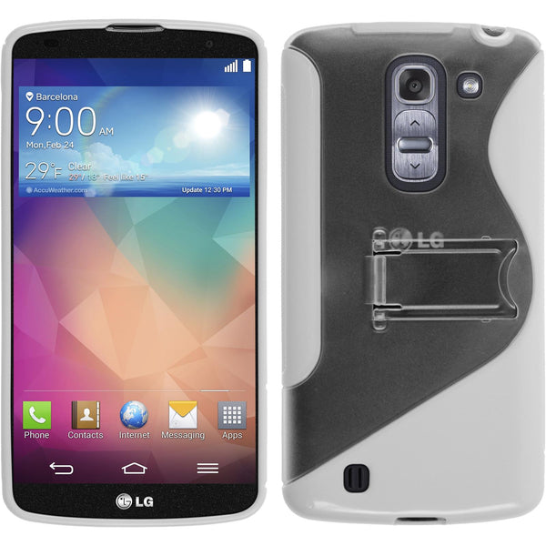 PhoneNatic Case kompatibel mit LG G Pro 2 - weiß Silikon Hülle  + 2 Schutzfolien