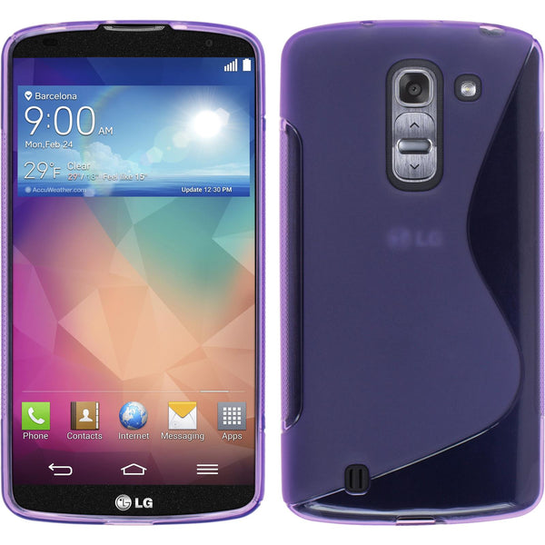 PhoneNatic Case kompatibel mit LG G Pro 2 - lila Silikon Hülle S-Style + 2 Schutzfolien