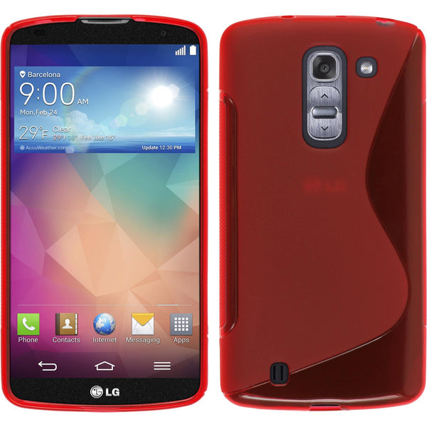 PhoneNatic Case kompatibel mit LG G Pro 2 - rot Silikon Hülle S-Style + 2 Schutzfolien