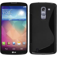 PhoneNatic Case kompatibel mit LG G Pro 2 - schwarz Silikon Hülle S-Style + 2 Schutzfolien