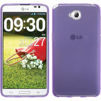 PhoneNatic Case kompatibel mit LG G Pro Lite - lila Silikon Hülle transparent + 2 Schutzfolien