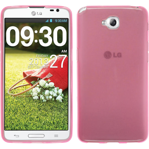 PhoneNatic Case kompatibel mit LG G Pro Lite - rosa Silikon Hülle transparent + 2 Schutzfolien
