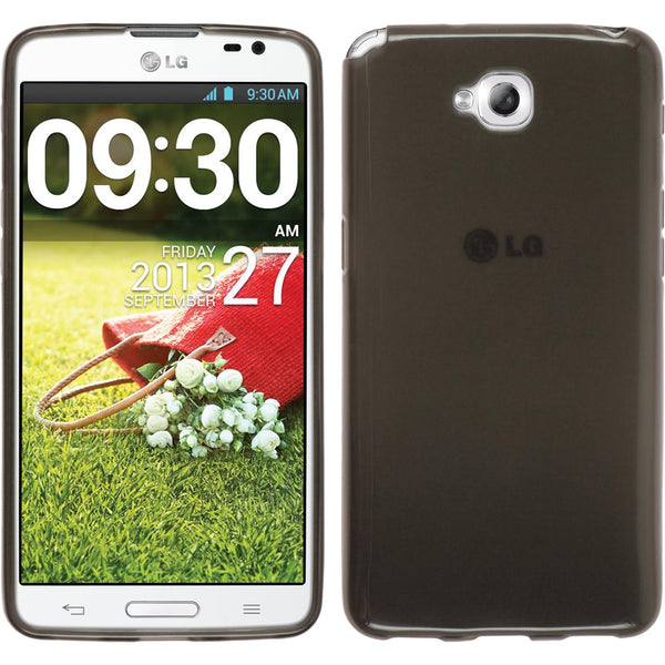 PhoneNatic Case kompatibel mit LG G Pro Lite - schwarz Silikon Hülle transparent + 2 Schutzfolien