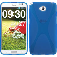 PhoneNatic Case kompatibel mit LG G Pro Lite - blau Silikon Hülle X-Style + 2 Schutzfolien
