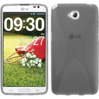 PhoneNatic Case kompatibel mit LG G Pro Lite - grau Silikon Hülle X-Style + 2 Schutzfolien