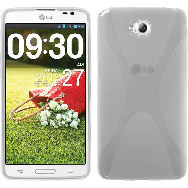 PhoneNatic Case kompatibel mit LG G Pro Lite - clear Silikon Hülle X-Style + 2 Schutzfolien