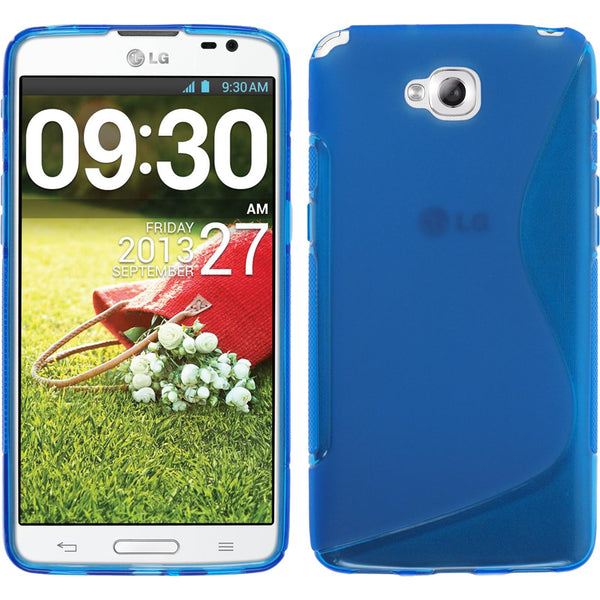 PhoneNatic Case kompatibel mit LG G Pro Lite Dual - blau Silikon Hülle S-Style + 2 Schutzfolien