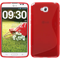 PhoneNatic Case kompatibel mit LG G Pro Lite Dual - rot Silikon Hülle S-Style + 2 Schutzfolien